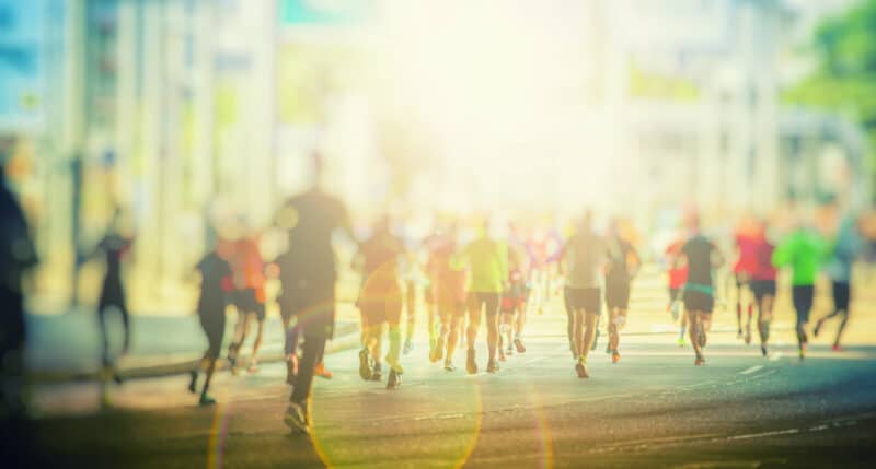 Marathon,Runners,In,The,City,Background